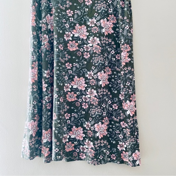 LOFT Floral Tee Shirt Dress Green MP Medium Petite - Picture 4 of 7